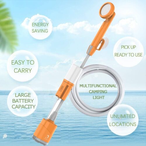 Portable Camping Shower with USB Rechargeable Battery 4400mAh Powerful Li-Ion Battery 75-100 Mins Operating Time on a 6-8 Hour Charge | Type-C Input .Charge Mode - Image 5