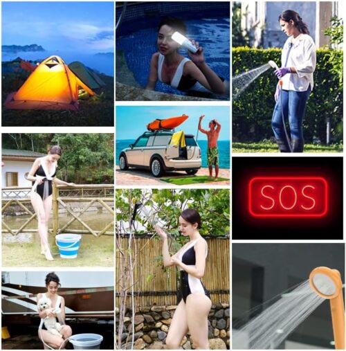 Portable Camping Shower with USB Rechargeable Battery 4400mAh Powerful Li-Ion Battery 75-100 Mins Operating Time on a 6-8 Hour Charge | Type-C Input .Charge Mode - Image 7